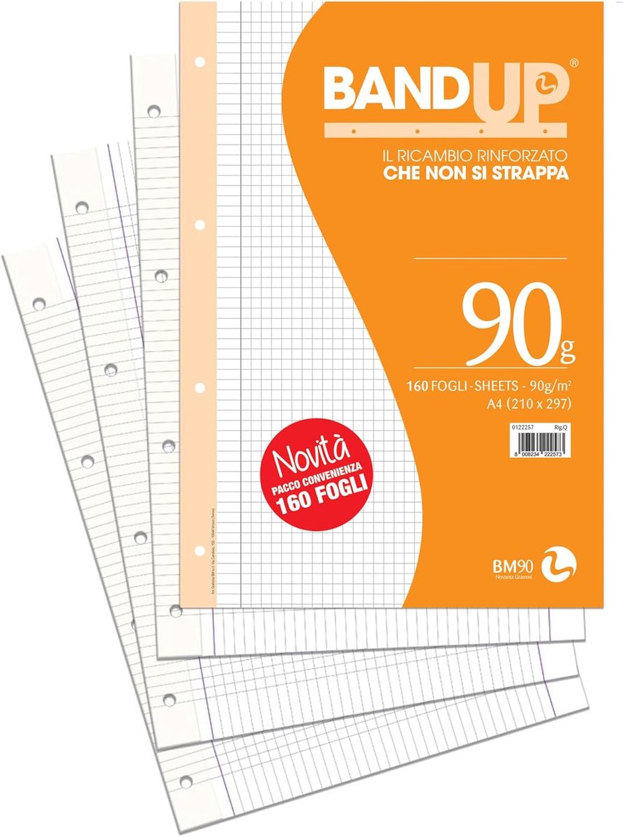 A4 vervangende vellen - liniatuur Q - geruit 5 mm met randen - ideaal voor elementarissen - ShopVlot