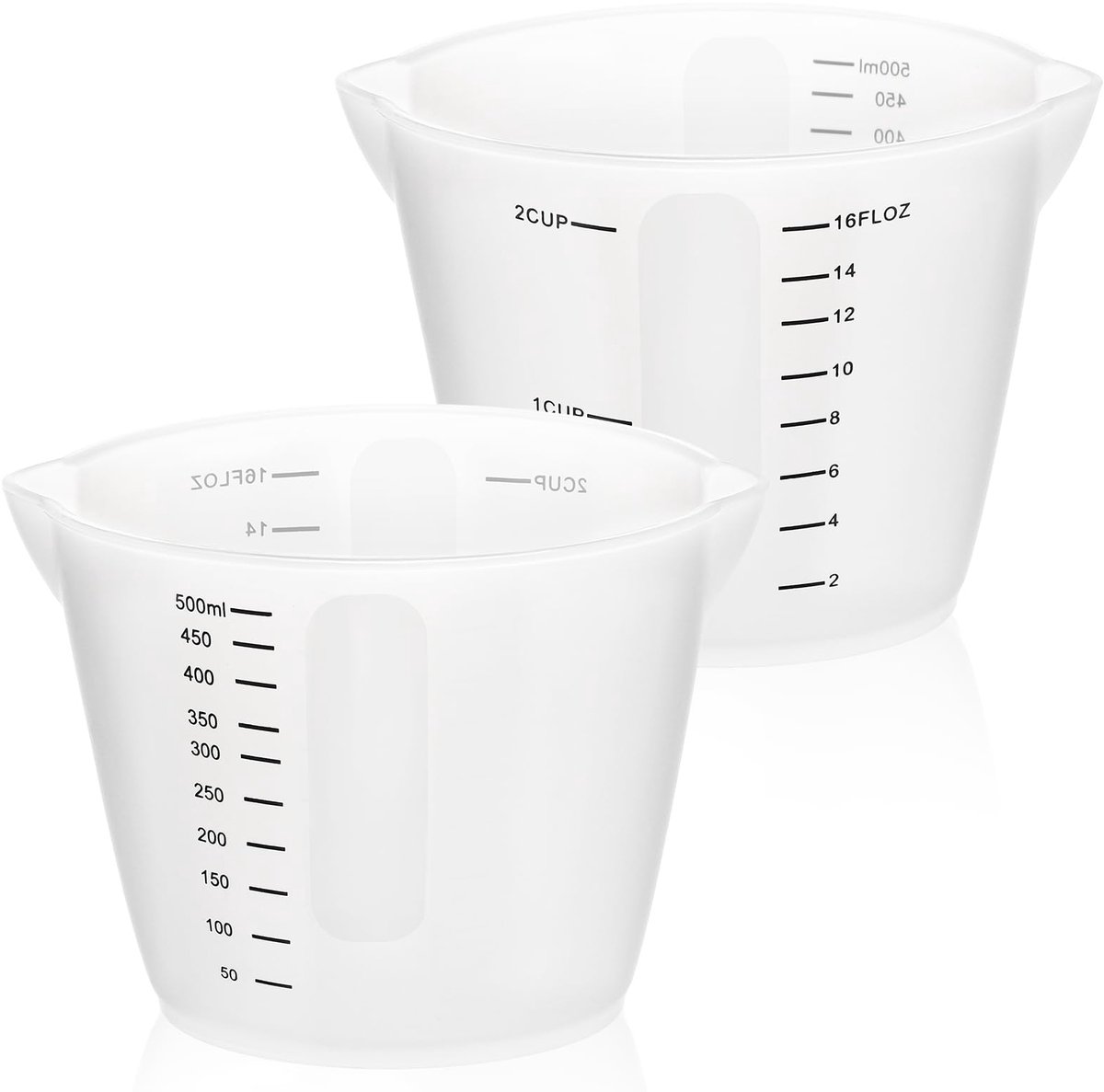 Siliconen maatbeker 500ml - 2 stuks herbruikbaar - antiaanbaklaag - ideaal voor gietvormen - ShopVlot