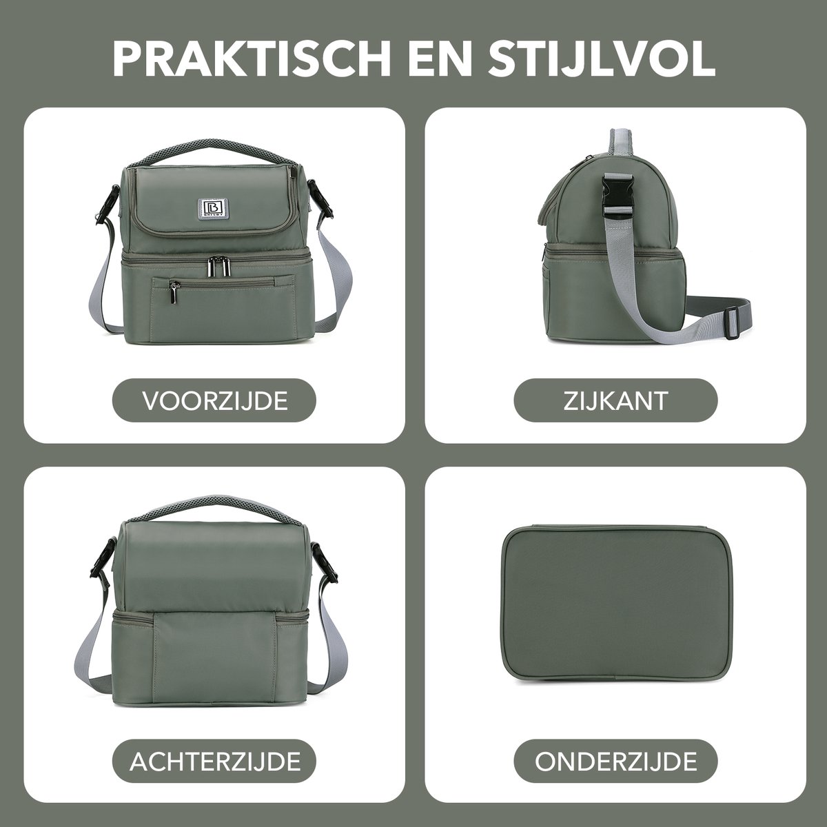 Brisby Kolftas 11 Liter – Koeltas voor Moedermelk & Borstkolf – 2 Geïsoleerde Vakken – Inclusief 2 Koelelementen – Tot 10 Uur Koel - Misty Green — cadeau in Cadeau-ideeën - foto 5
