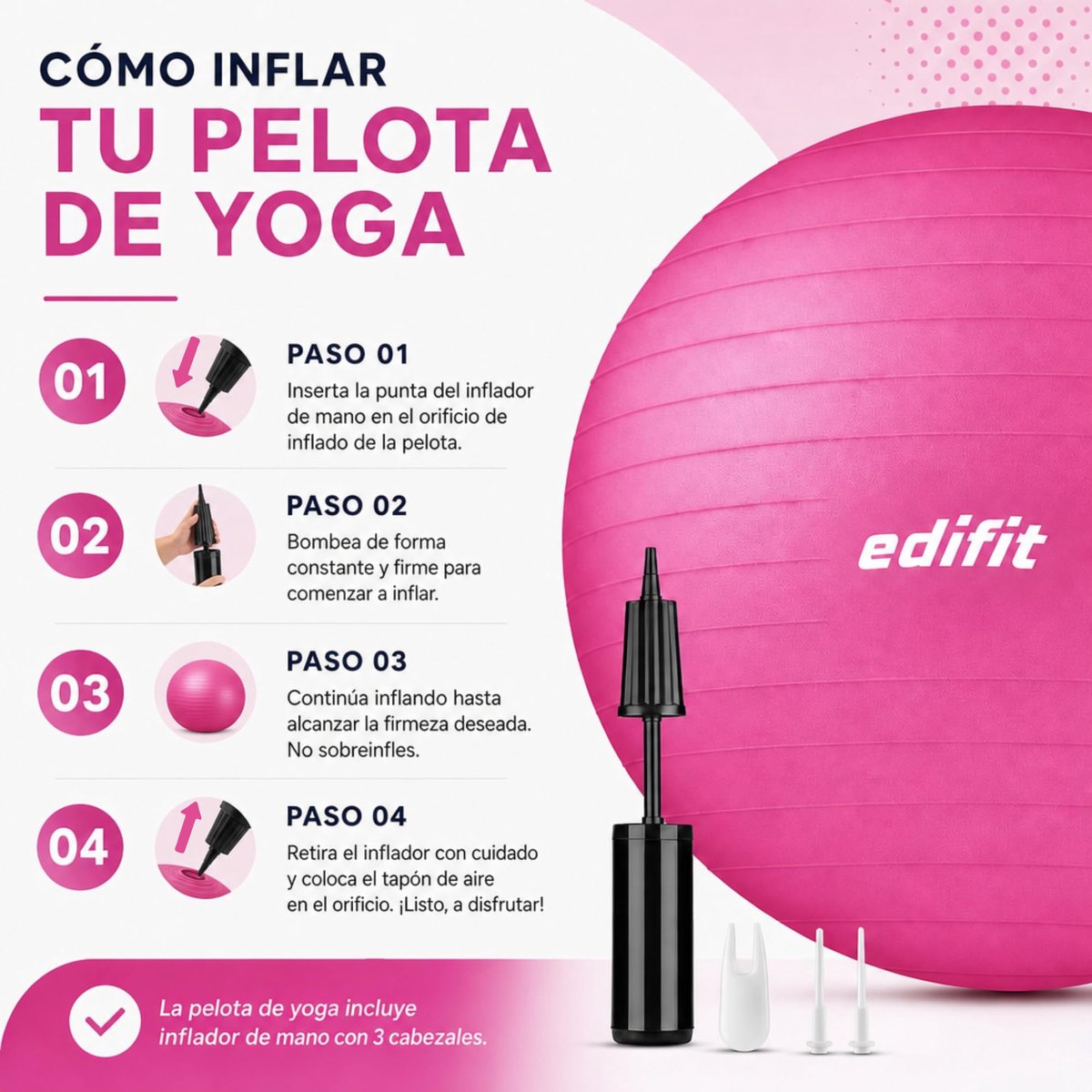 EDIFIT, Pilatesbal, 55,65 en 75, thuistraining, incl. pomp, fitball, zwangerschap, yoga, fitnessstudio, verschillende - ShopVlot
