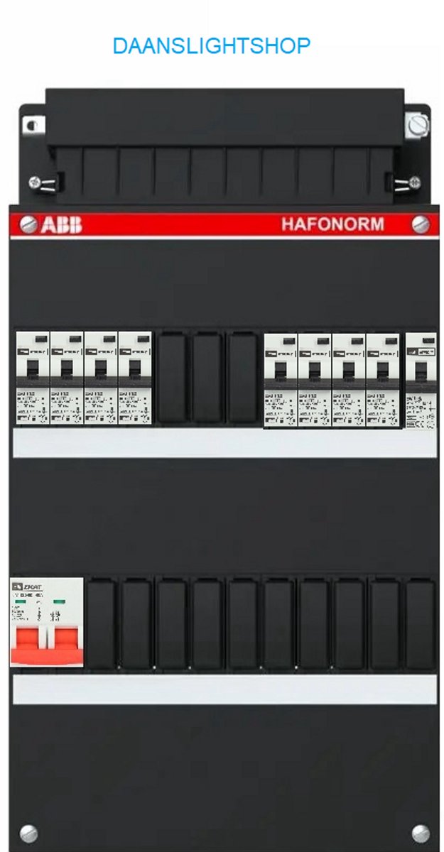 ABB 1 fase groepenkast – 9 groepen – EMAT aardlekautomaten 30mA – Emat hoofdschakelaar - Lichtgroepenkast 9 groepen