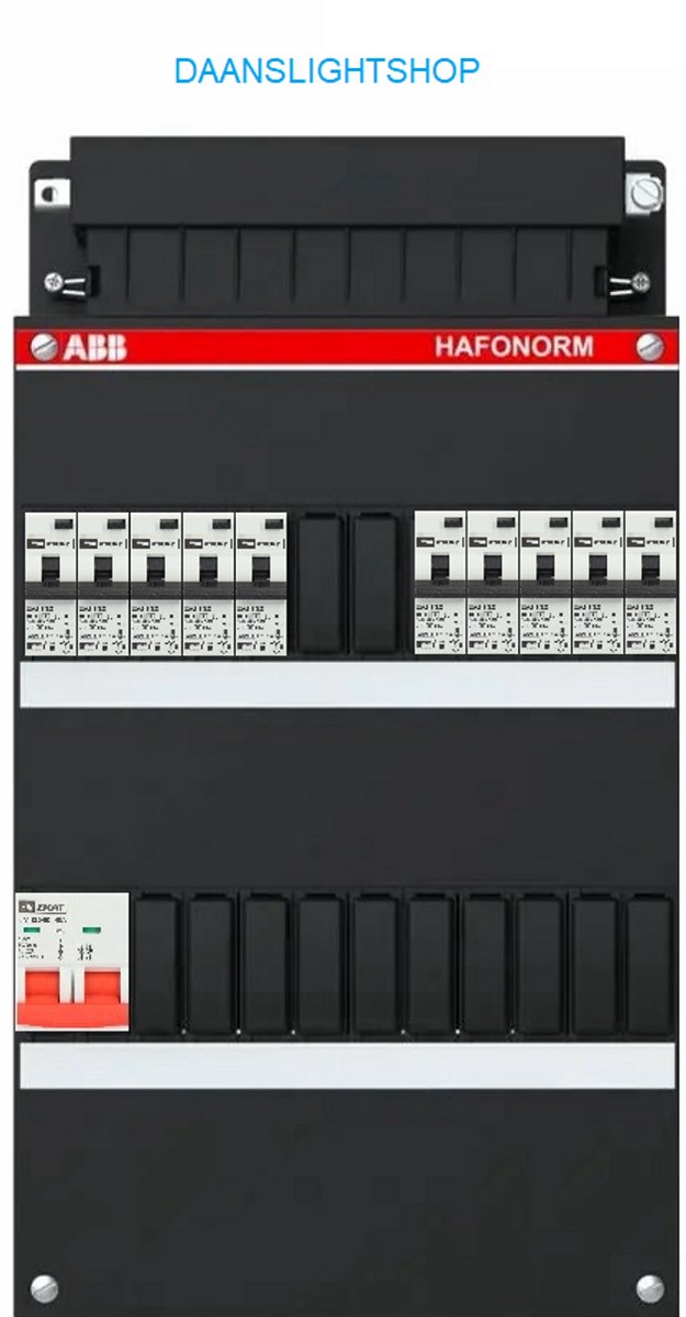 ABB 1 fase groepenkast – 10 groepen – EMAT aardlekautomaten 30mA – Emat hoofdschakelaar - Lichtgroepenkast 10 groepen