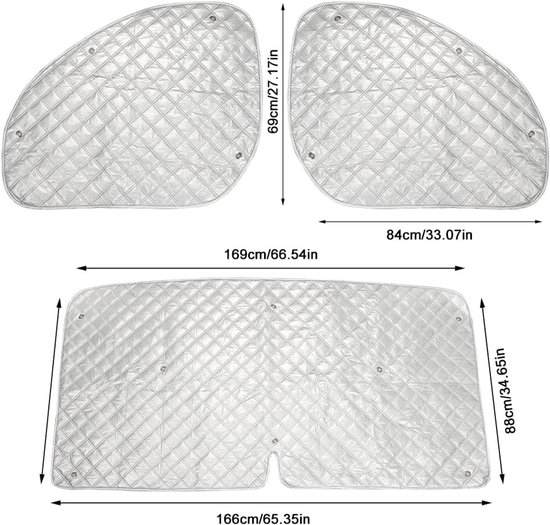Thermische mat voor Ducato, Peugeot Boxer en Citroen Jumper 2006-2021, 3-delige cabine isolatie voor warmtebehoud en privacybescherming — afbeelding 2