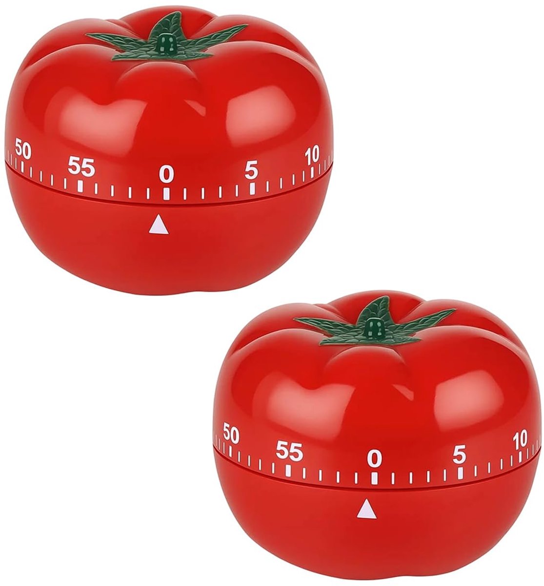 Mechanische tomaten-timer 2 stuks - Pomodoro-tijdmanagement - Keukenaccessoire - Perfect voor bakken en leren - ShopVlot