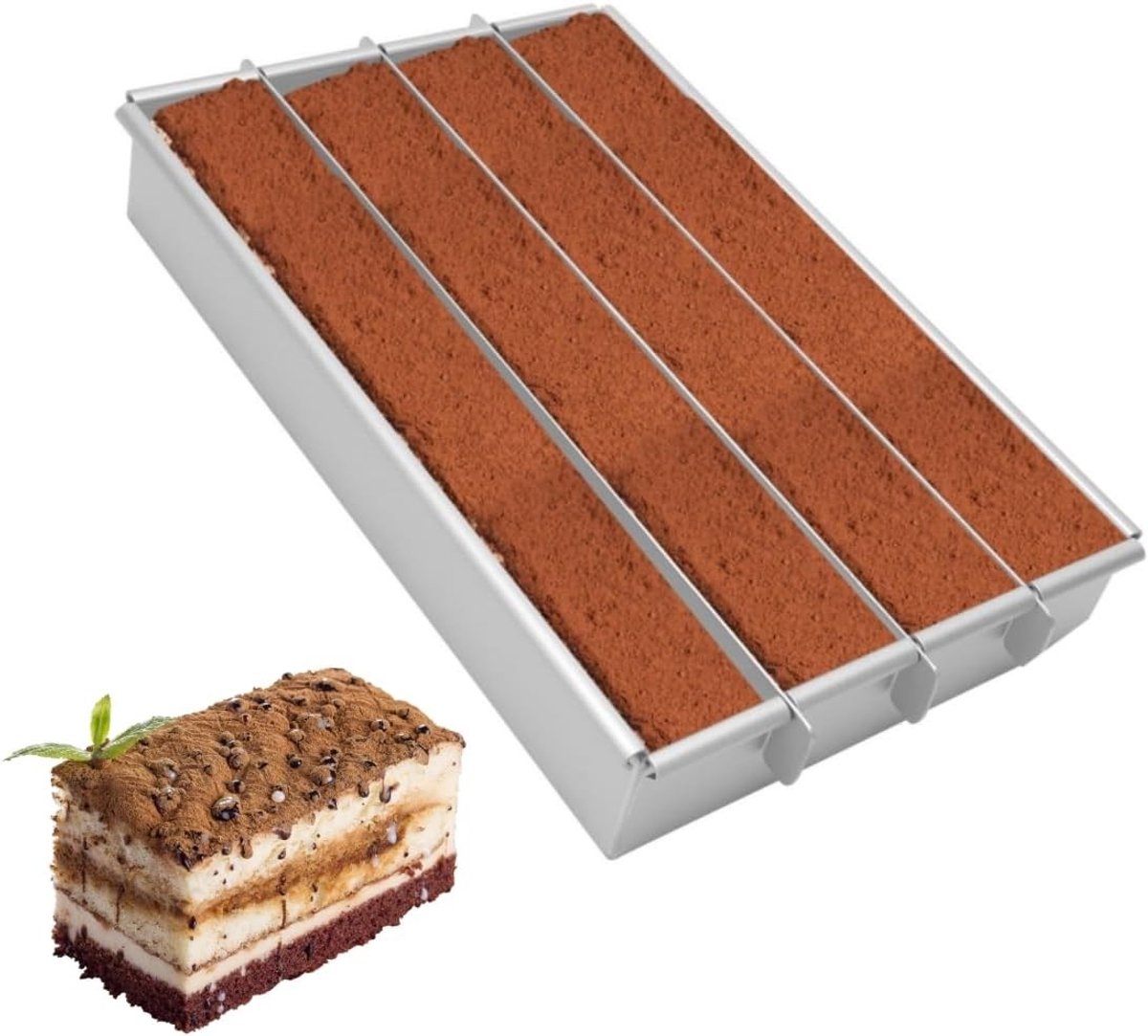 4 Compartimenten Taart Bakvorm, Verstelbaar Aluminium Cakeframe, Anti-aanbak voor Taarten, Quiches en Mousse Desserts