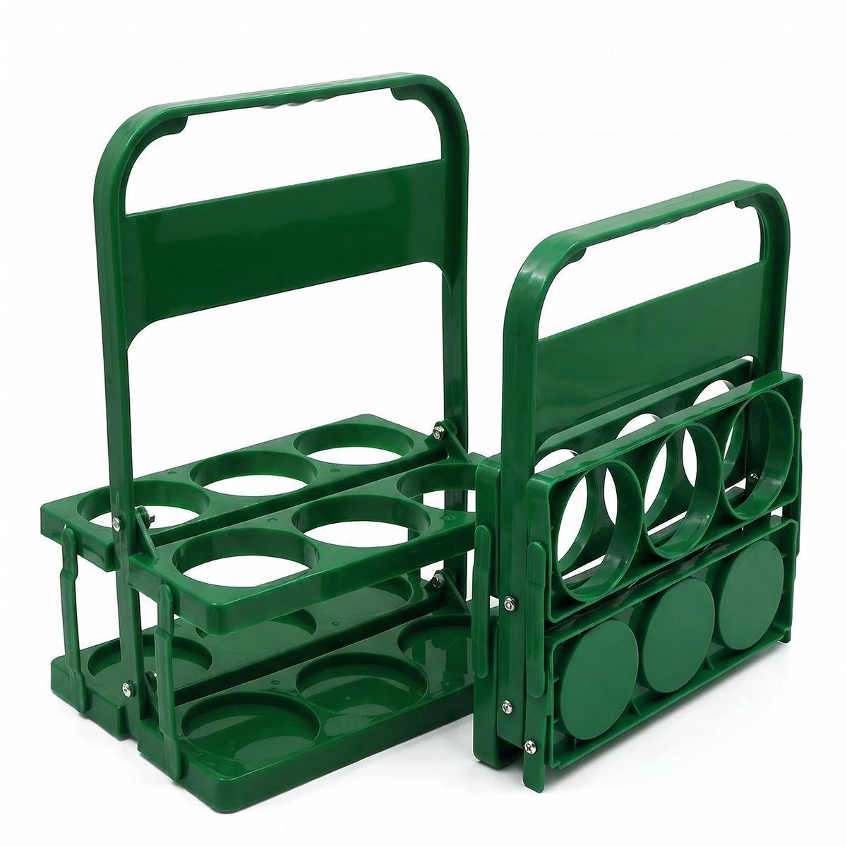 Opvouwbare bierdrager - groene drinkbak - kunststof 6 flessenhouders - ideaal voor kamperen - ShopVlot
