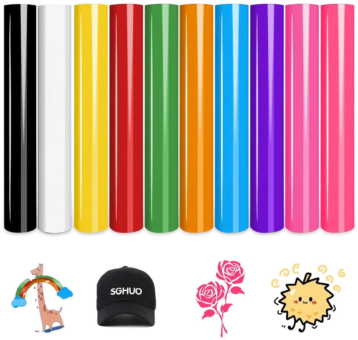 Set van 10 Vinyl Transfer Film voor Textiel - Flexibele HTV voor DIY Logo's en Stof - Geschikt voor Snijmachines en Warmtepers in Lichtbruin