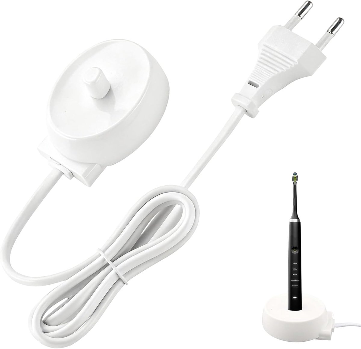 Oplader geschikt voor Oral-B elektrische tandenborstel- Inductie Oplaadstation met EU Stekker - Veilig & Waterdicht - Geschikt voor iO3/4/5/6, Genius, Smart & Pro Series - Wit