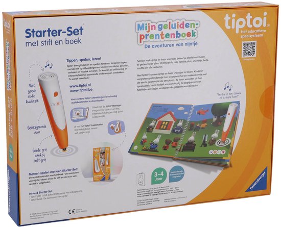 De tiptoi Starter Set met Nijntje-boek 'De avonturen van Nijntje'. Bevat een tiptoi stift en boek, klaar voor direct gebruik. Geschikt voor 3-4 jaar.