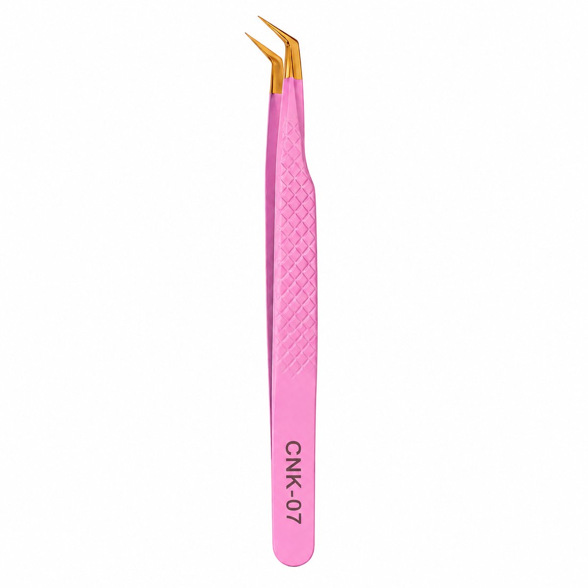 Professionele Wimper Pincet CNK-07 – 45° Volume Pincet – Lash Extension Pincet – Roze/Goud