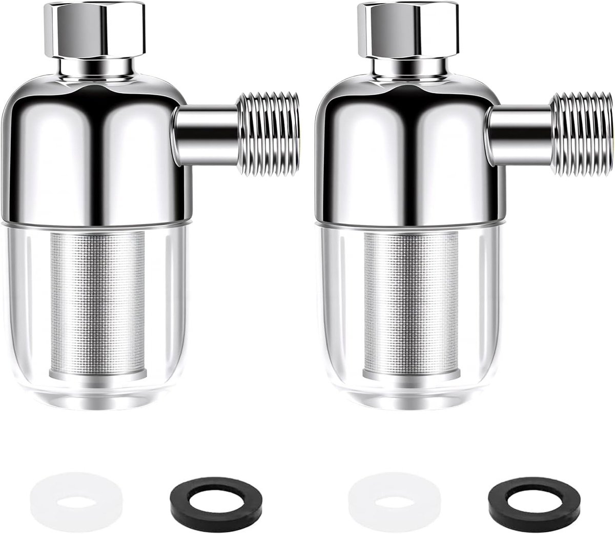 Set van 2 Waterfilters voor Douche en Kraan met Herbruikbaar Kalkfilter, Ideaal voor Waterverwarmers, Toiletten en Wasmachines, Inclusief 316 RVS Filterelement