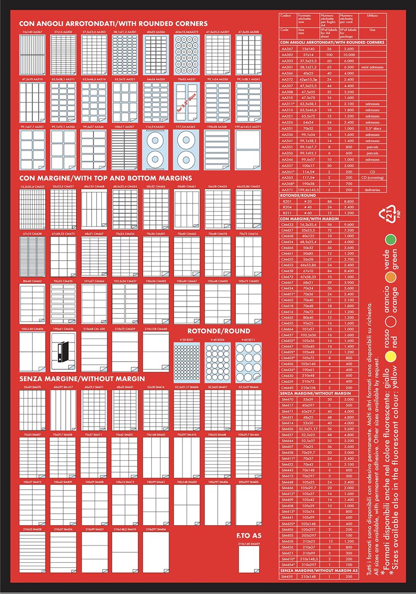 Ronde plaketiketten 60 mm - 1200 stuks - 12 etiketten per vel - ideaal voor organisatie - ShopVlot