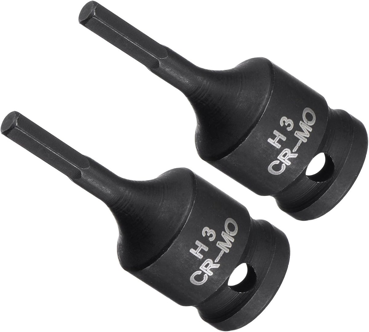 Hex Bit Socket 3mm 1/4 Inch Vierkante Aandrijving, 35mm Lengte, CR-MO Ontwerp voor Luchtaandrijving en Huishoudelijke Klussen - Set van 2 Stuks