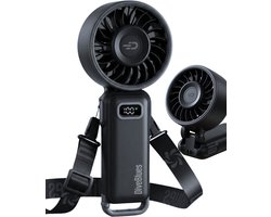 Diveblues® Ventilateur portable rechargeable AIR 100 – Flux d'air puissant à grande vitesse – 100 vitesses – Écran LED – Jusqu'à 12 heures d'utilisation - Rafraîchit vraiment