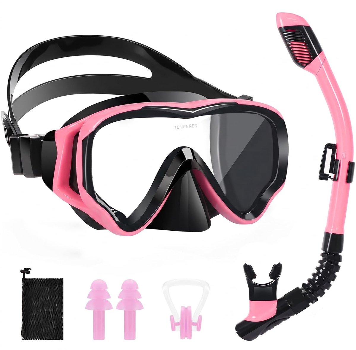Snorkelset kinderen 4-12 jaar - droge snorkel - anti-condens duikmasker - plezier onder water - ShopVlot