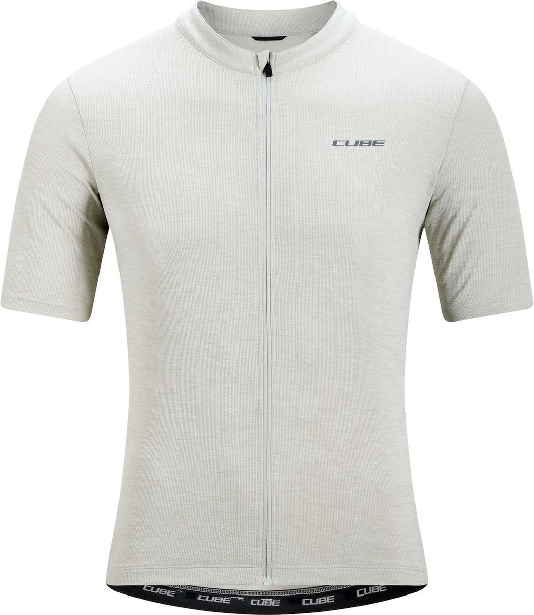 CUBE Fietsshirt GRAVEL JERSEY FULL ZIP CARGO S/S LIGHT GREY L