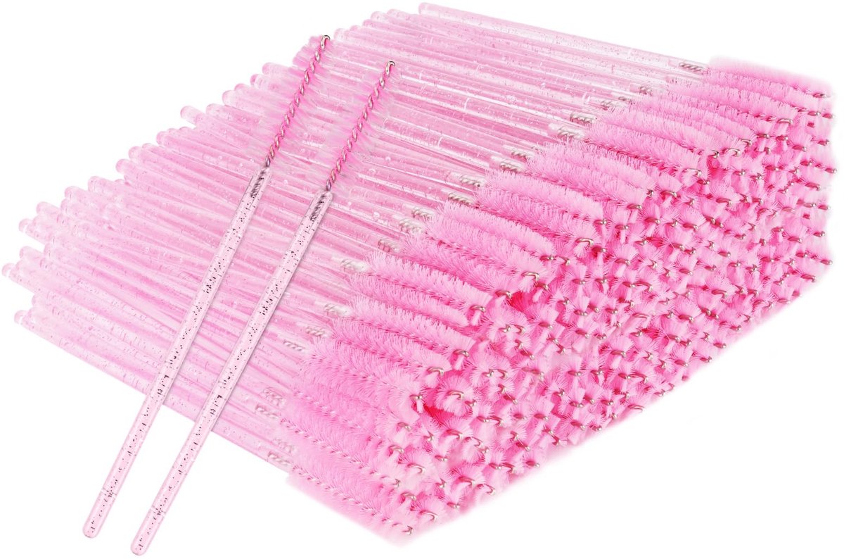 Wegwerp-wimperborstels 200 stuks - Draagbaar - Wenkbrauw spoolie en mascara toverstokken - Perfect voor wimperextensies - ShopVlot