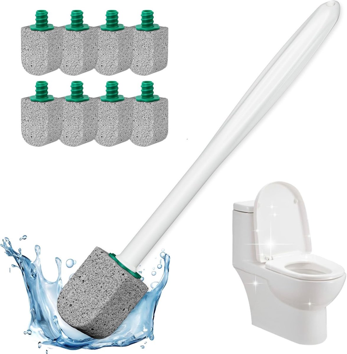 8 stuks puimstenen voor het reinigen van het toilet - Puimstenen toiletborstels - Toiletreiniging - Badkamerreinigingsborstels - Verwijdert hardnekkige kalkaanslag en vlekken - Geschikt voor toiletten, badkuipen en tegels - Grijs & Vierkant