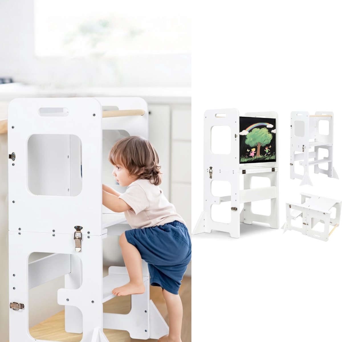Zavio® Montessori Leertoren - Keukentoren Kinderen - Zelfstandig Leren