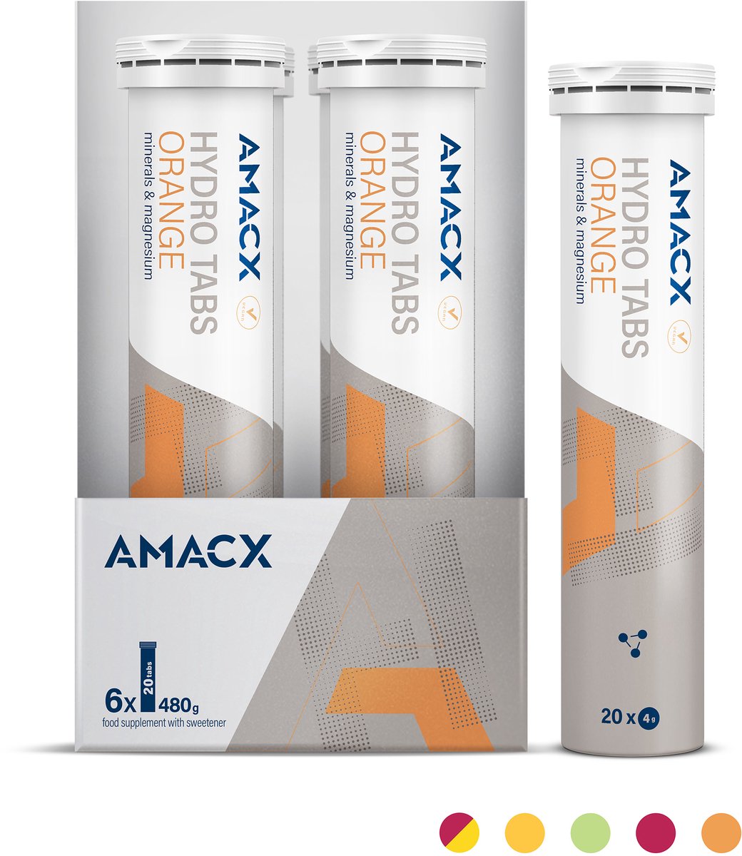 Amacx Hydro Tabs - Electrolytes - Elektrolyten - Elektrolyten Poeder - Orange - 6 pack - 120 tabs