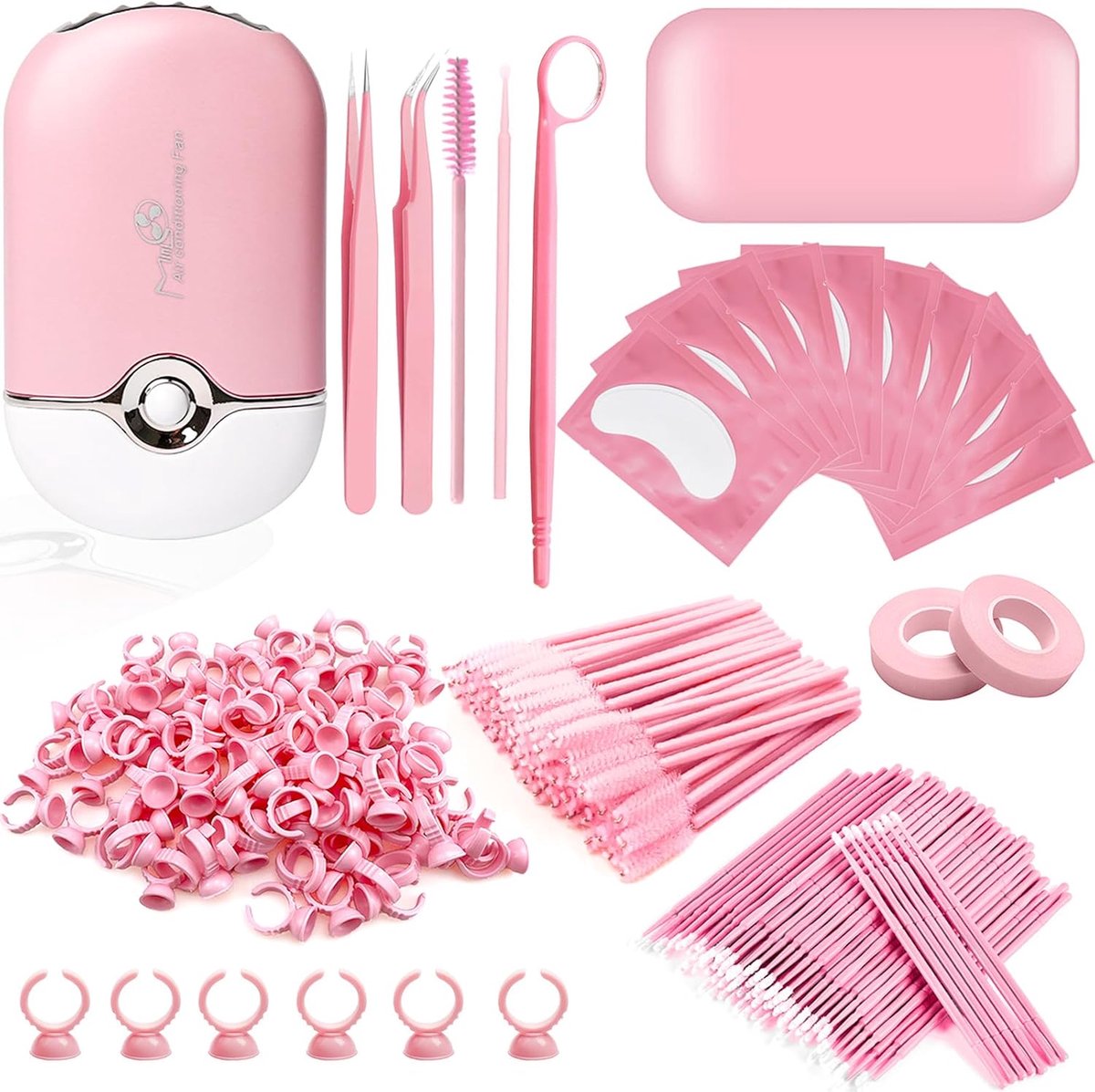 Wimper extension supplies set - complete kit - inclusief USB luchtblazer - voor professionele wimperextensions - Luxento