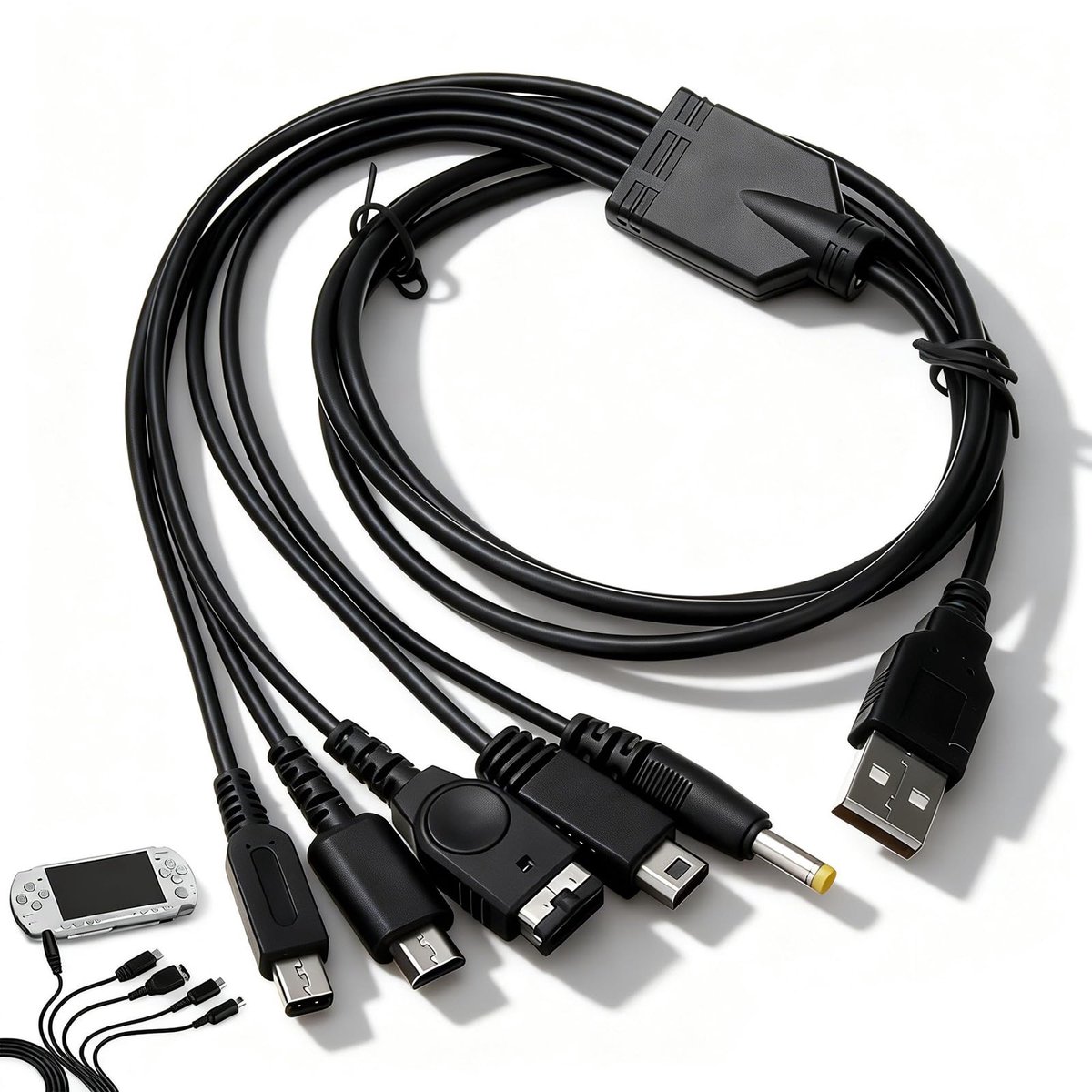 Oplaadkabel 5-in-1 voor Nintendo DS en meer - multi-compatibel - zwart - ideaal voor gaming onderweg - ShopVlot