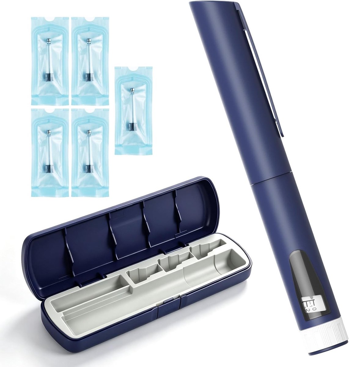 Herbruikbare Pen - Blauw - Geschikt voor 3 ml Patronen - Instelling 1–80 Eenheden - Voor Dagelijks Gebruik