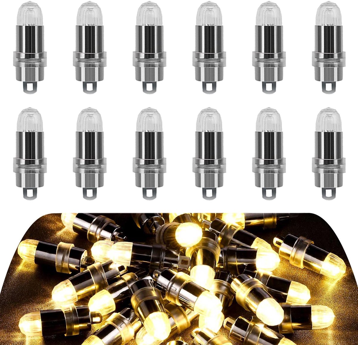 Kleine ledlampen 12 stuks - mini-ballonlampen - warm geel - sfeervolle verlichting voor lampions - ShopVlot