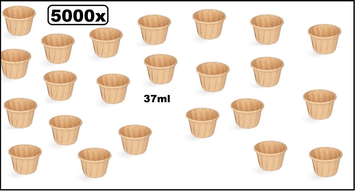 5000 stuks Souffle sausbakje kraft papier 37ml - souffle- hoogte 30mm - Saus bakje mayonaise ketchup mosterd diner food