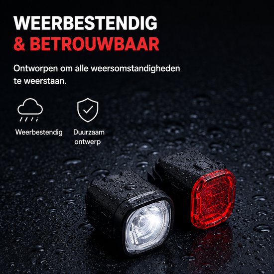 Oplaadbare Fietslamp - Fietsverlichting - Fietsverlichting - 1000 Lumen - Met Achterlicht - Zwart — afbeelding 4