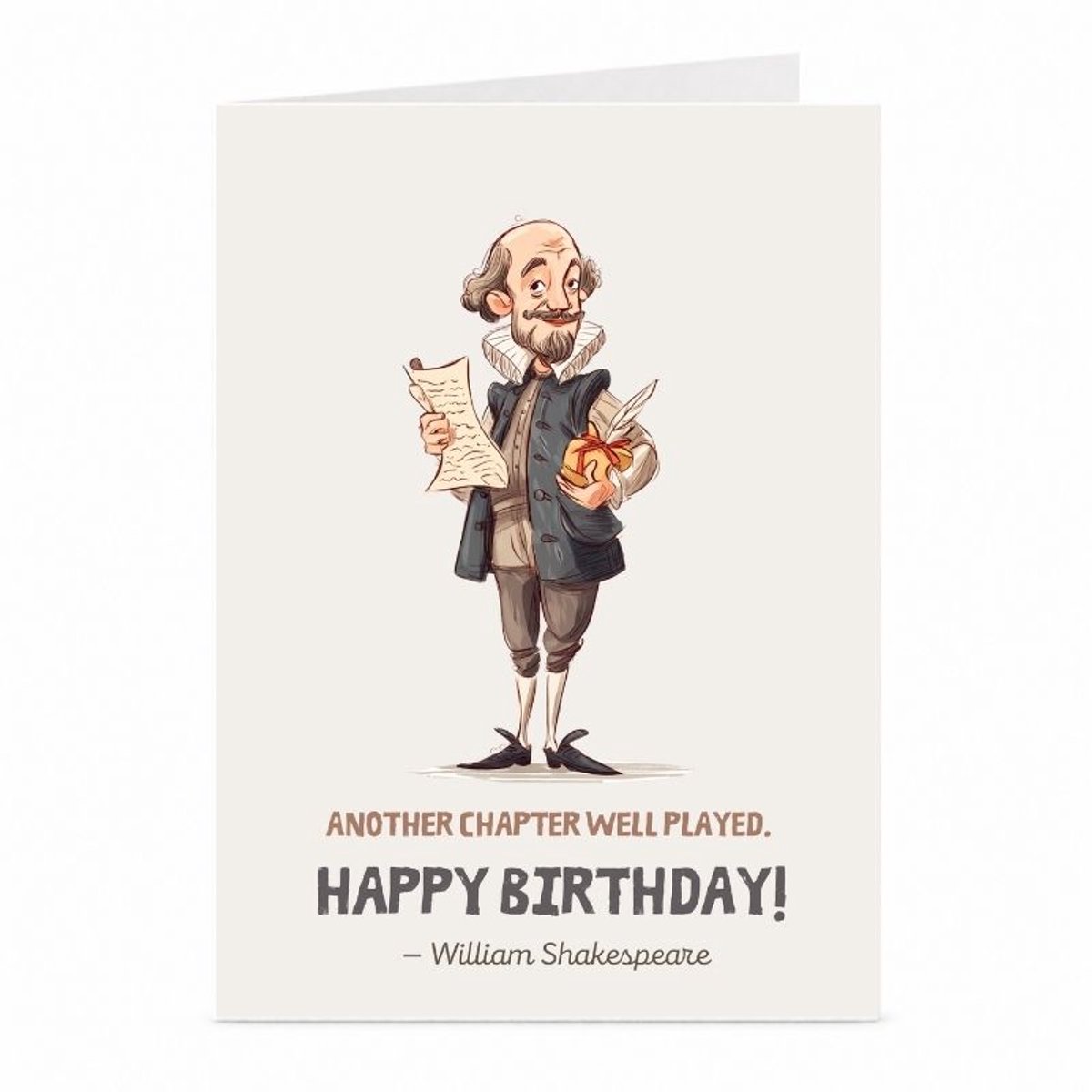 Shakespeare - Verjaardagskaart - JustTheCardGuy - A6 met envelop