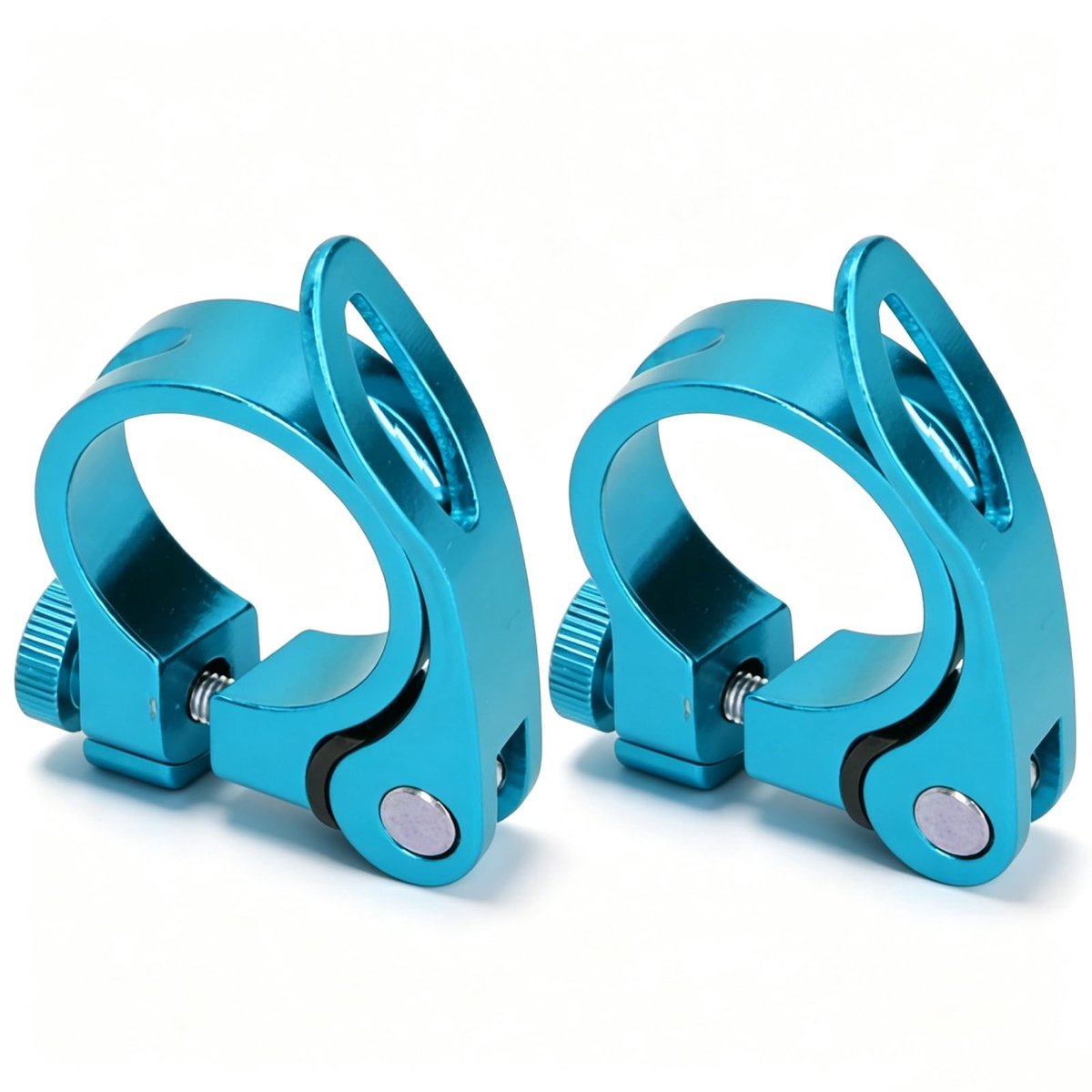 Fietszadelpenklem 35 mm - Snelsluiting - 2 stuks - Blauw - Voor mountainbikes - ShopVlot