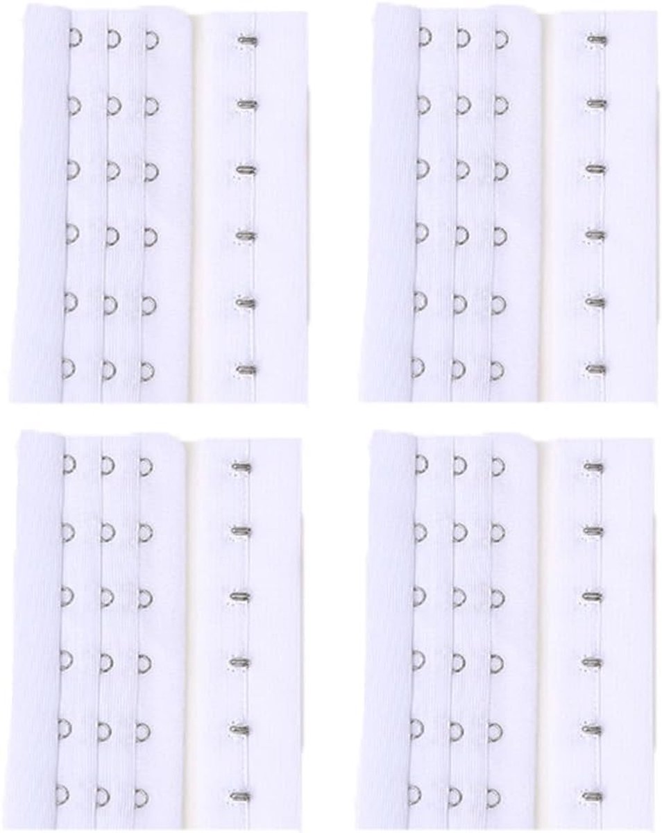 Brede Bh Extenders, 10 Stuks, Verlenging met 3 Rijen en 6 Haakjes, Comfortabele Ondergoedvervanging, Ideaal voor Dames en Shapewear