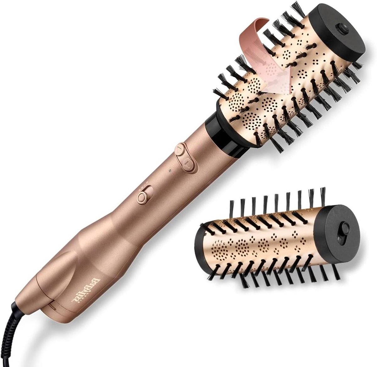 Roterende Haardroger Borstel - Luchtstyler Styling Tool - Haar Volume Creëren - Dubbele Rotatie Richtingen - 50mm & 40mm Opzetstukken