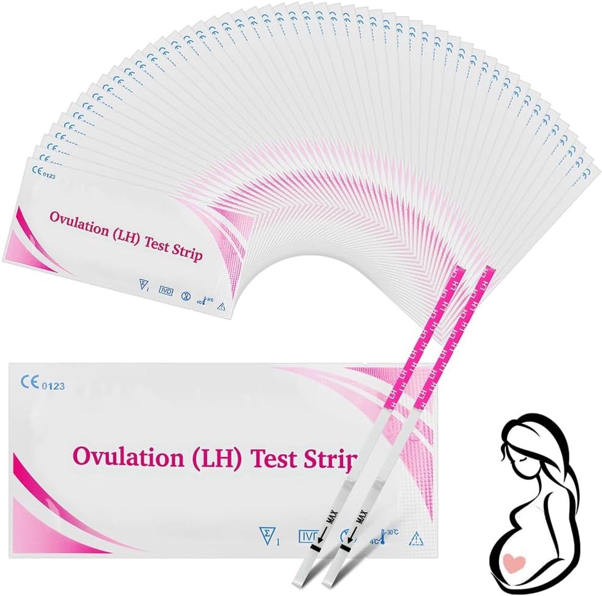 50 Ovulatietests Strips voor Snelle en Nauwkeurige Hormoondetectie, Hoge Gevoeligheid voor LH, Ovulatiebepaling en Vruchtbaarheidstest