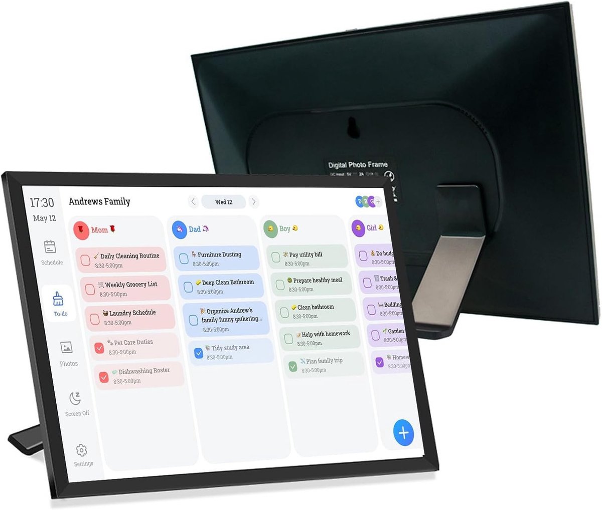 Slimme Digitale Kalender en Planner met 10.1 inch HD Touchscreen, Activiteitenoverzicht en Maaltijdplannen voor Gezinnen en Kantoorgebruik, Ondersteuning voor Outlook en Cozi