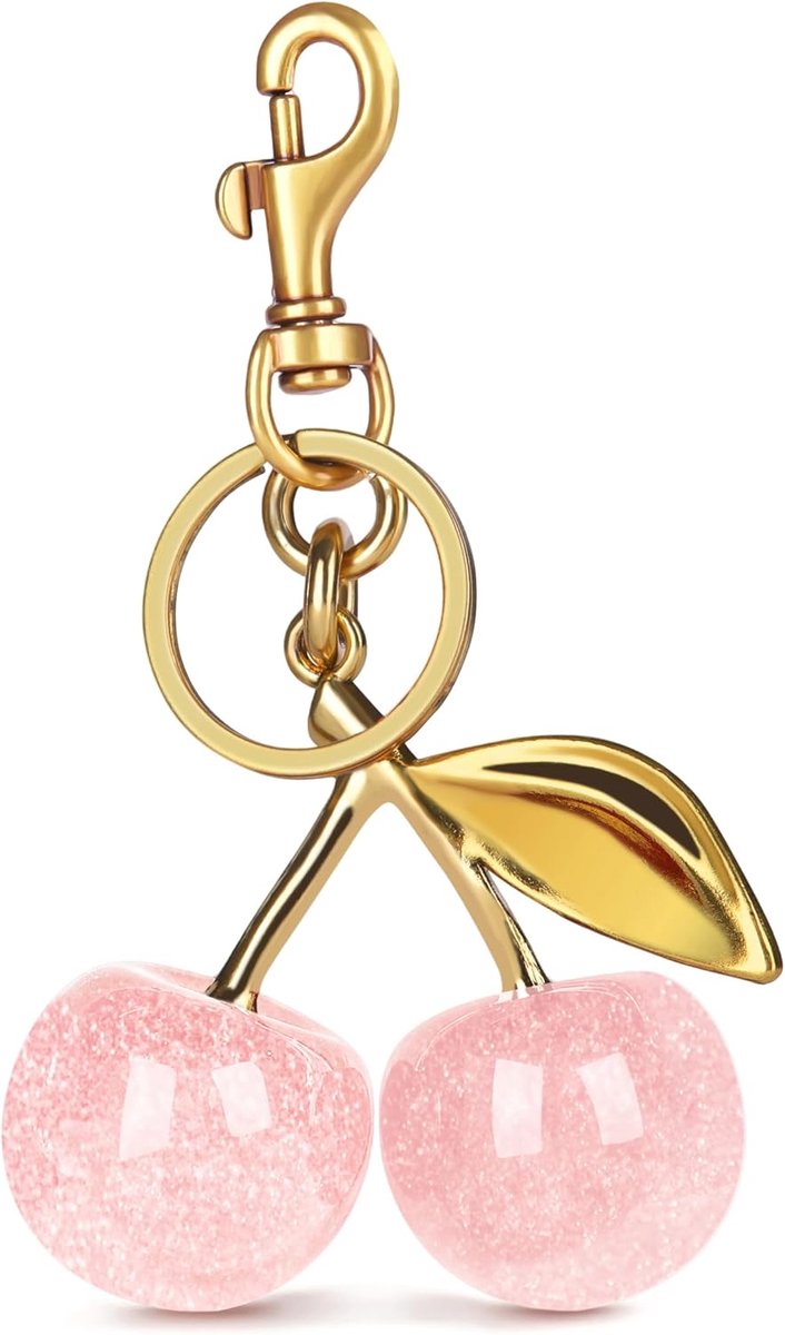 OVRUNS Kersen Tasbedel Schattige Kersen Accessoires Sparklende Tasbedel voor Vrouwen, S - ShopVlot
