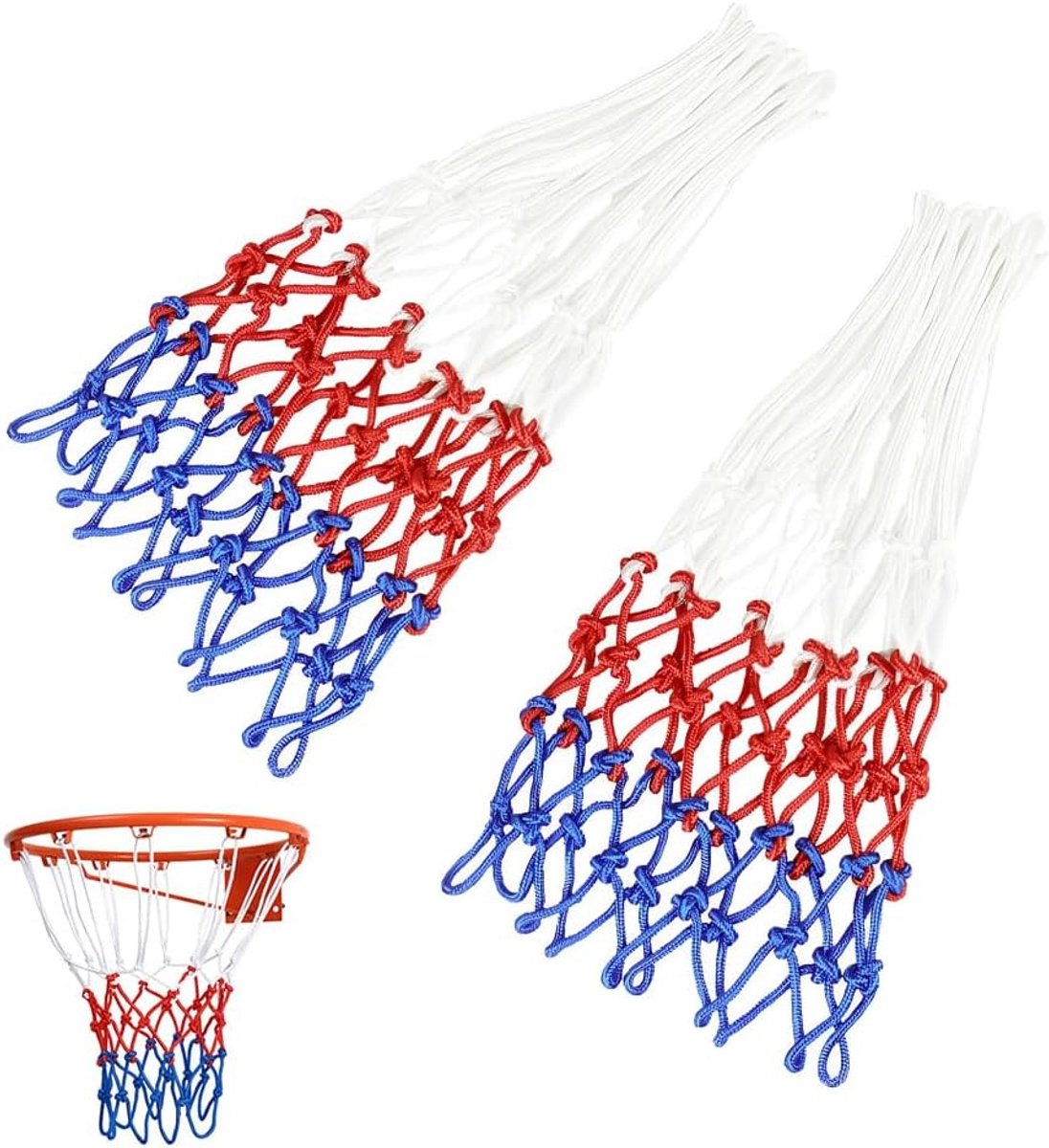 HMCEY Basketbalnet, 2 stuks, nylon, basketbalnet voor buiten, voor binnen en buiten, vervangend basketbalnet, 3 - ShopVlot