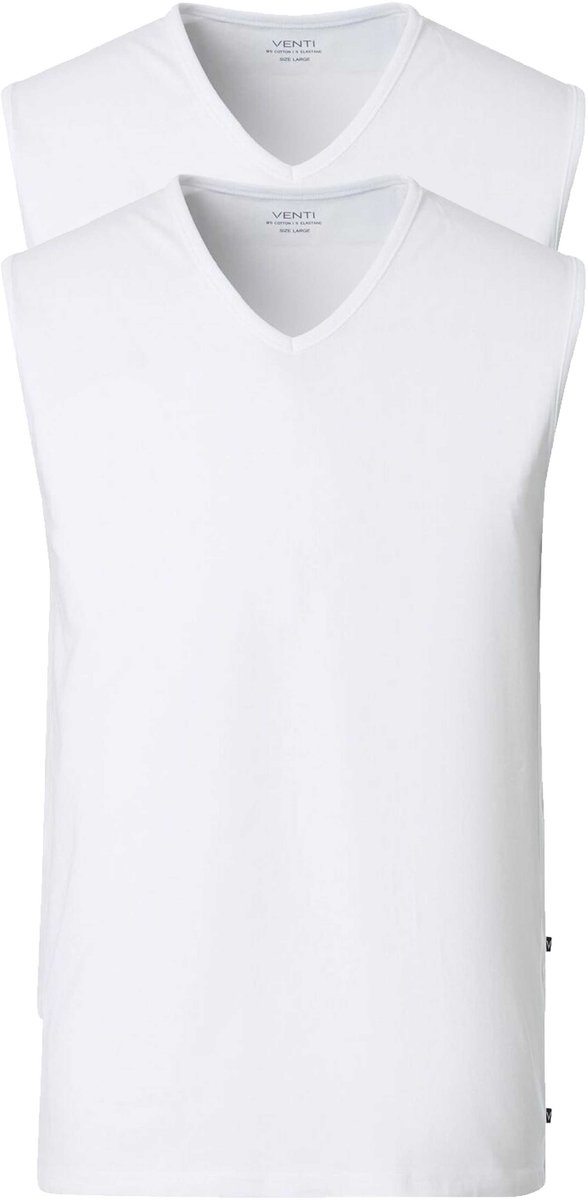 VENTI modern heren singlet (2-pack) - wit