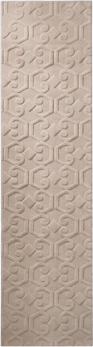 GANNETT - Vloerkleed - Beige - 80 x 300 cm - Polyester