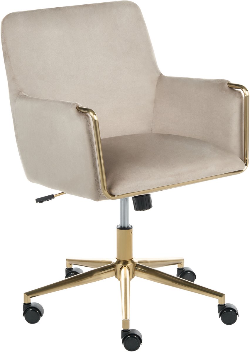 ALTONA - Bureaustoel - Beige - Fluweel