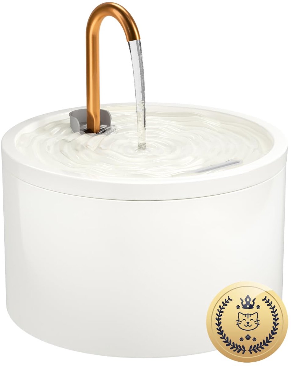Kattenfontein 2,1 l - keramiek - stille waterdispenser - hygiënisch voor meerdere katten - ShopVlot