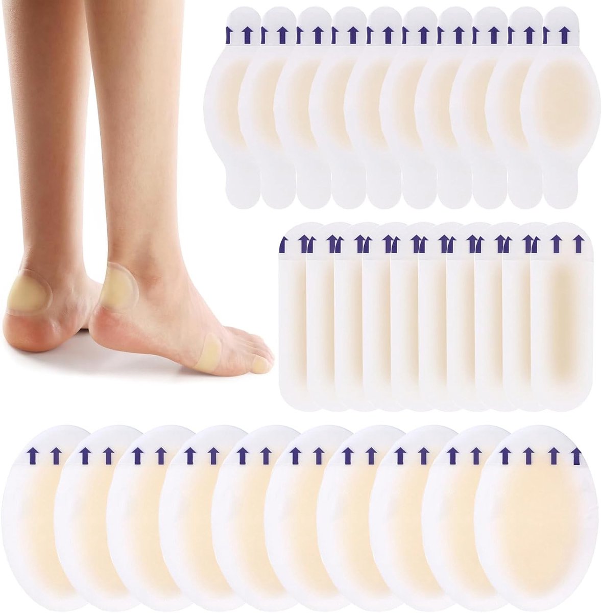 Hydrocolloïde pleisters voor blaren - 30-delige set voor wondverzorging, hiking en dagelijks gebruik