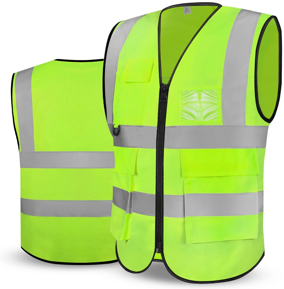 Adiwo Veiligheidsvest met hoge zichtbaarheid voor mannen en vrouwen, reflecterend veiligheidsvest, hardloopvest voor - ShopVlot