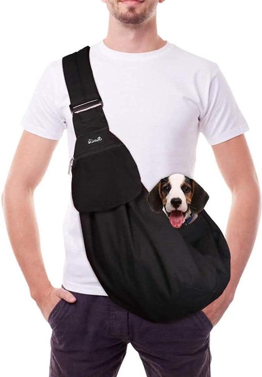 Huisdier Draagtas - Schouder Tas - Buiten Reizen - Verstelbare Band - Tot 12 kg - Zwart