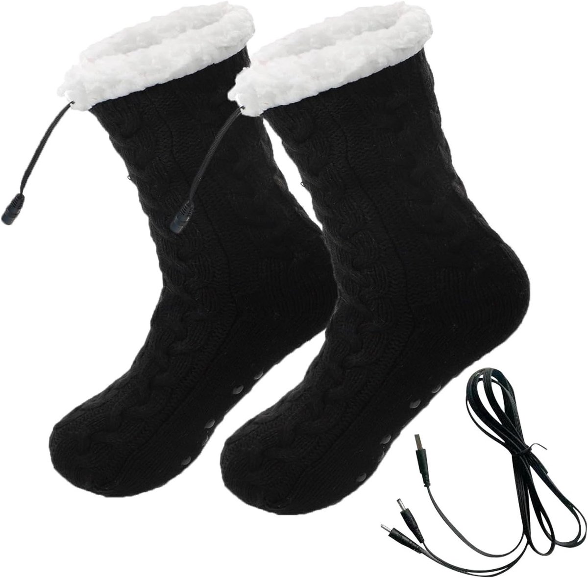 Verwarmde Sokken - Zwart - 35-39 EU - Fleece met USB-verwarming - Voor Dames