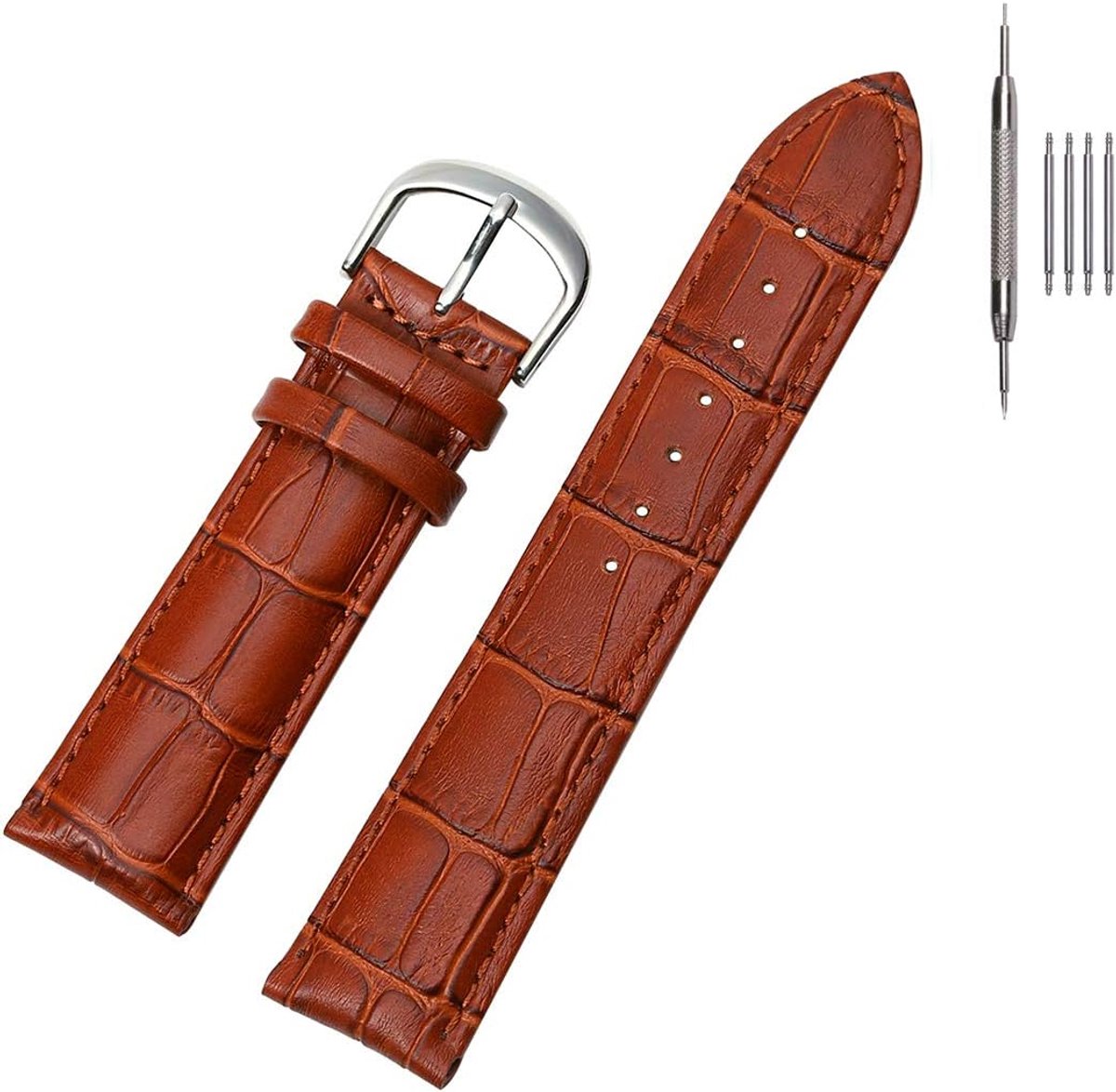 EACHE Croco Design Leather Watch Bands, Classic Leather Watch Bands For Women & Mens Waterproof 12mm 14mm 16mm 18mm - ShopVlot