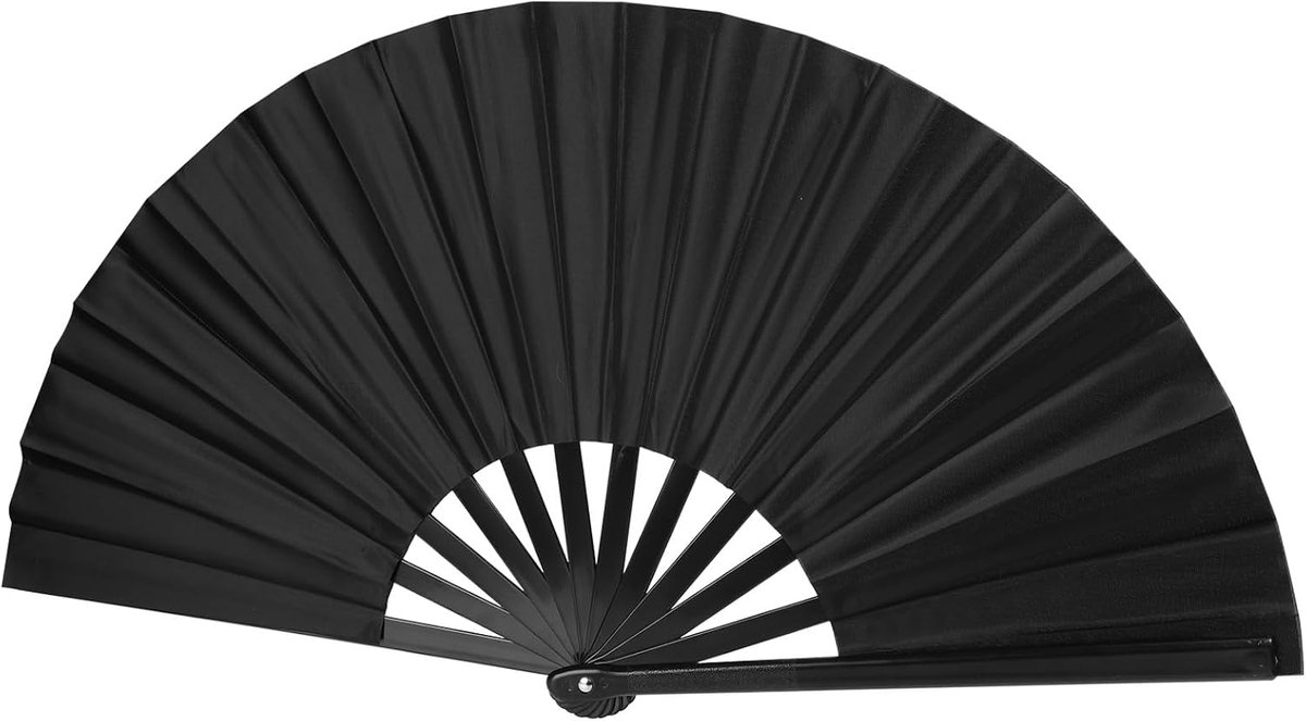 Handfan - Zwart Vouwbaar - Chinese Zijde - Perfect voor Feestjes - ShopVlot