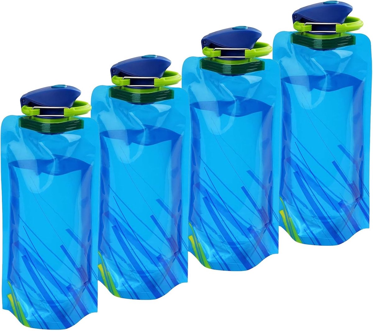 TAKUZA Opvouwbare drinkfles, uniseks, volwassenen, 700 ml, festival, wandelen, BPA-vrij, kunststof, 26 x 12,5 cm, blauw - ShopVlot