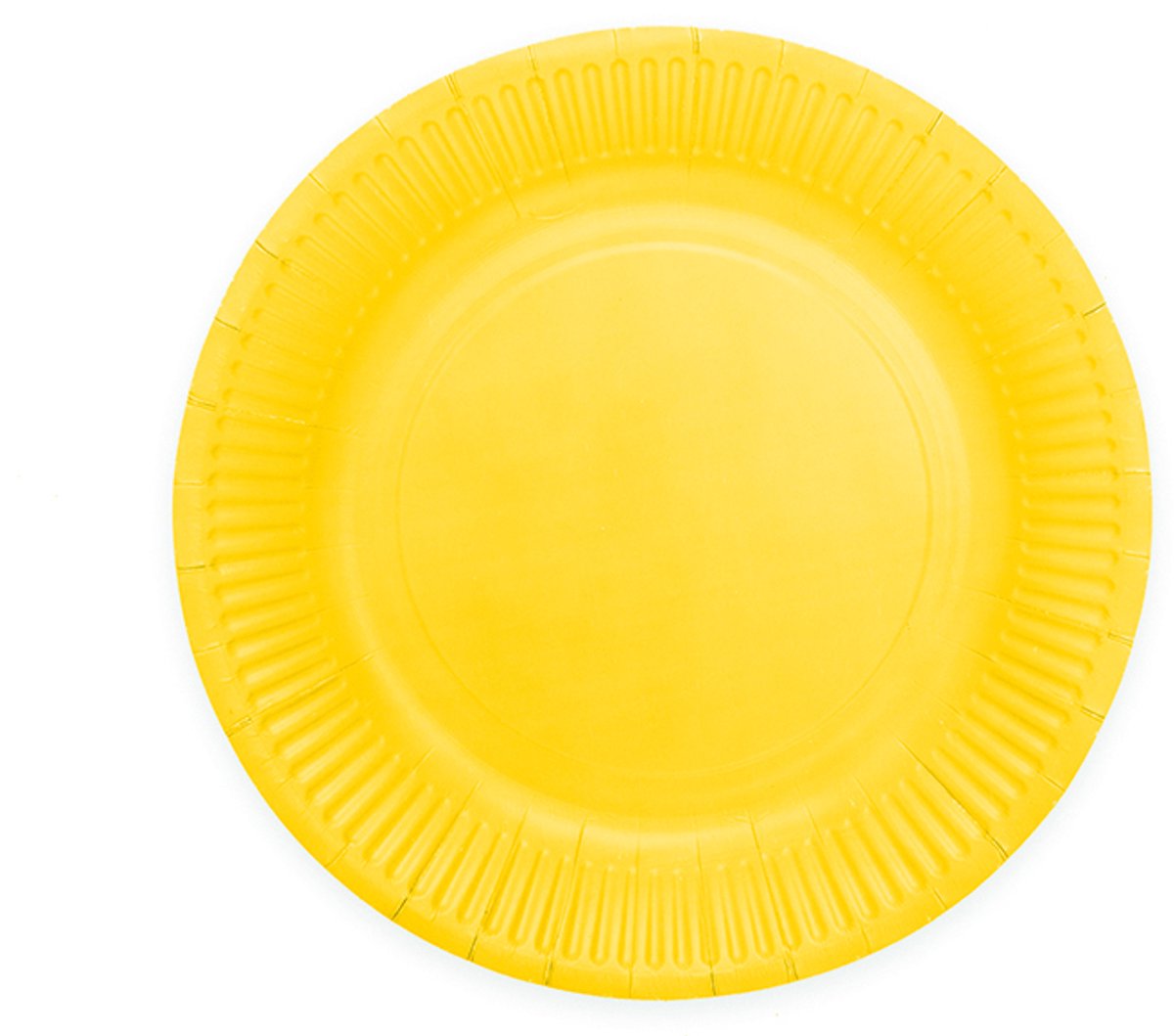 8x Papieren Bordjes 18cm FSC - Geel - Feestartikelen